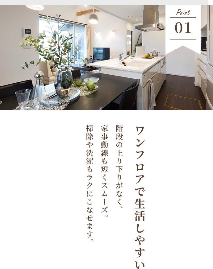 Point01 ワンフロアで生活しやすい
