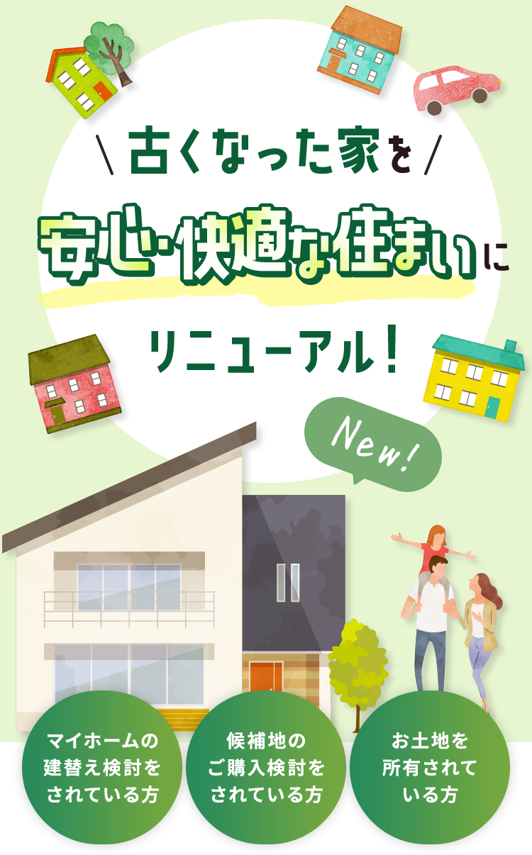 古くなった家を 安心・快適な住まいにリニューアル！