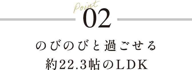 Point02のびのびと過ごせる約22.3帖のLDK