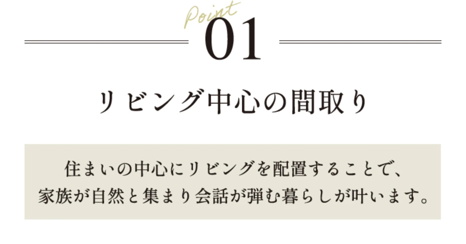 Point01 リビング中心の間取り
