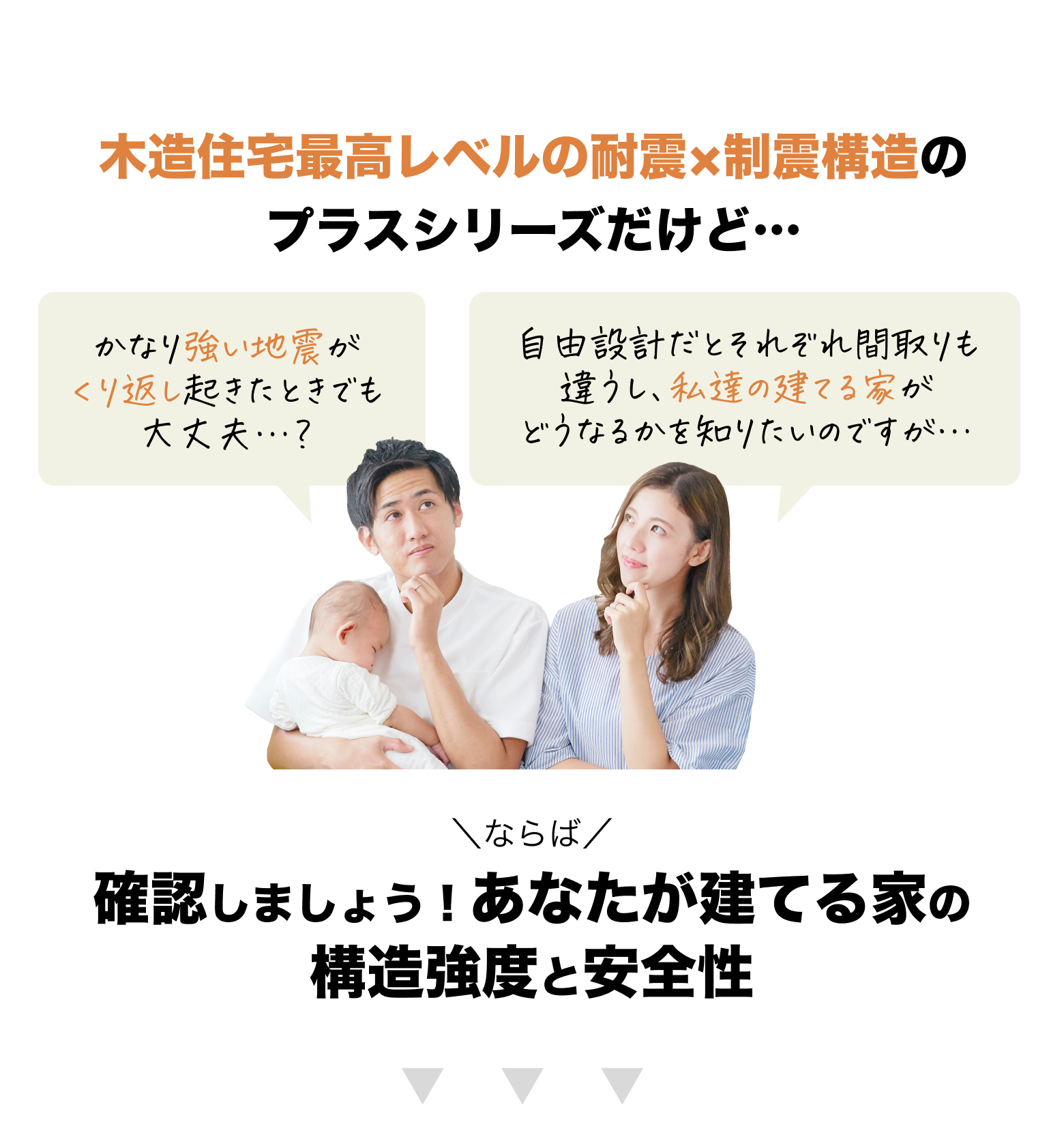 確認しましょう！
あなたが建てる家の構造強度と安全性