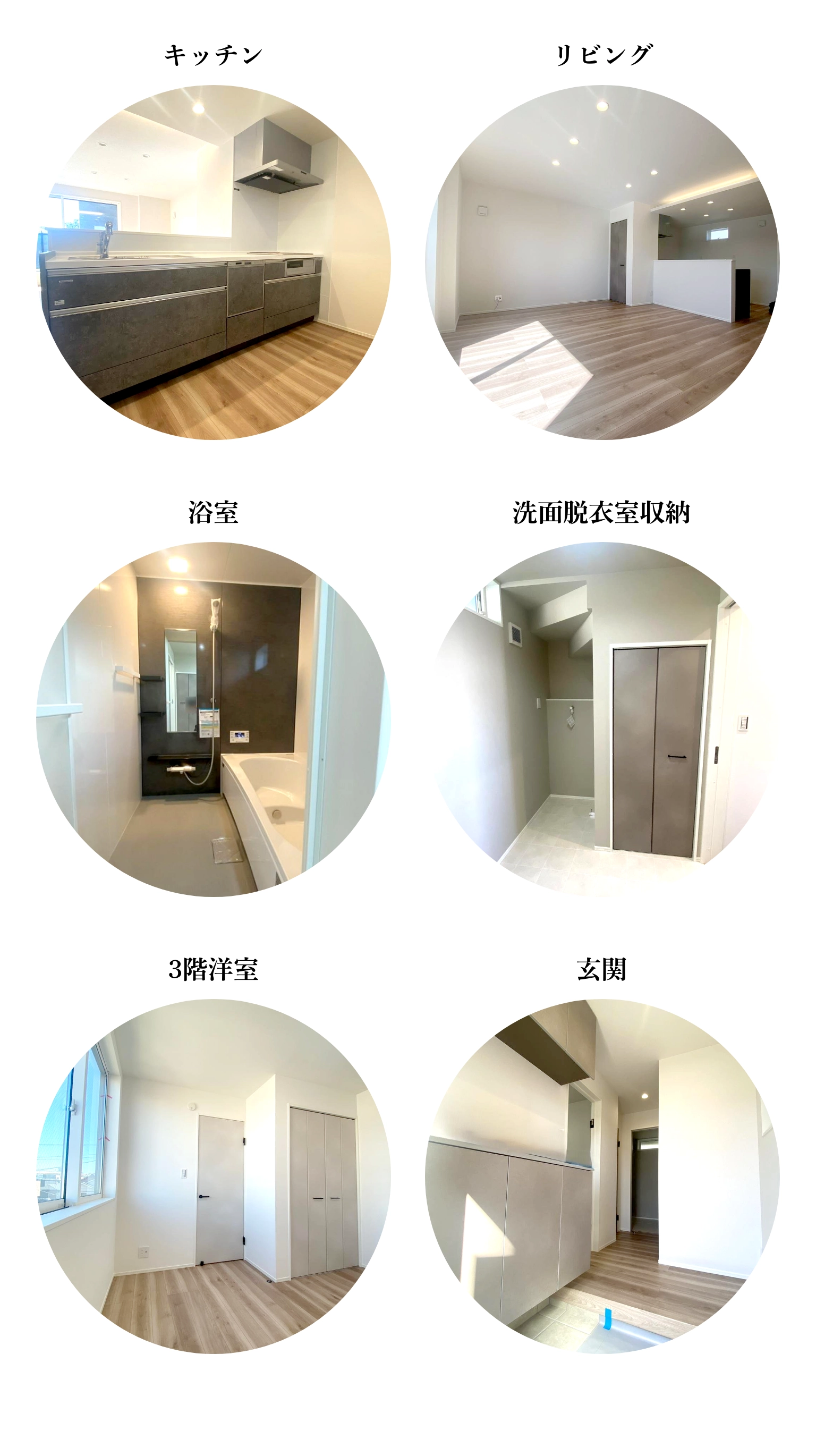 キッチン・リビング・浴室・洗面脱衣室収納・３階洋室・玄関