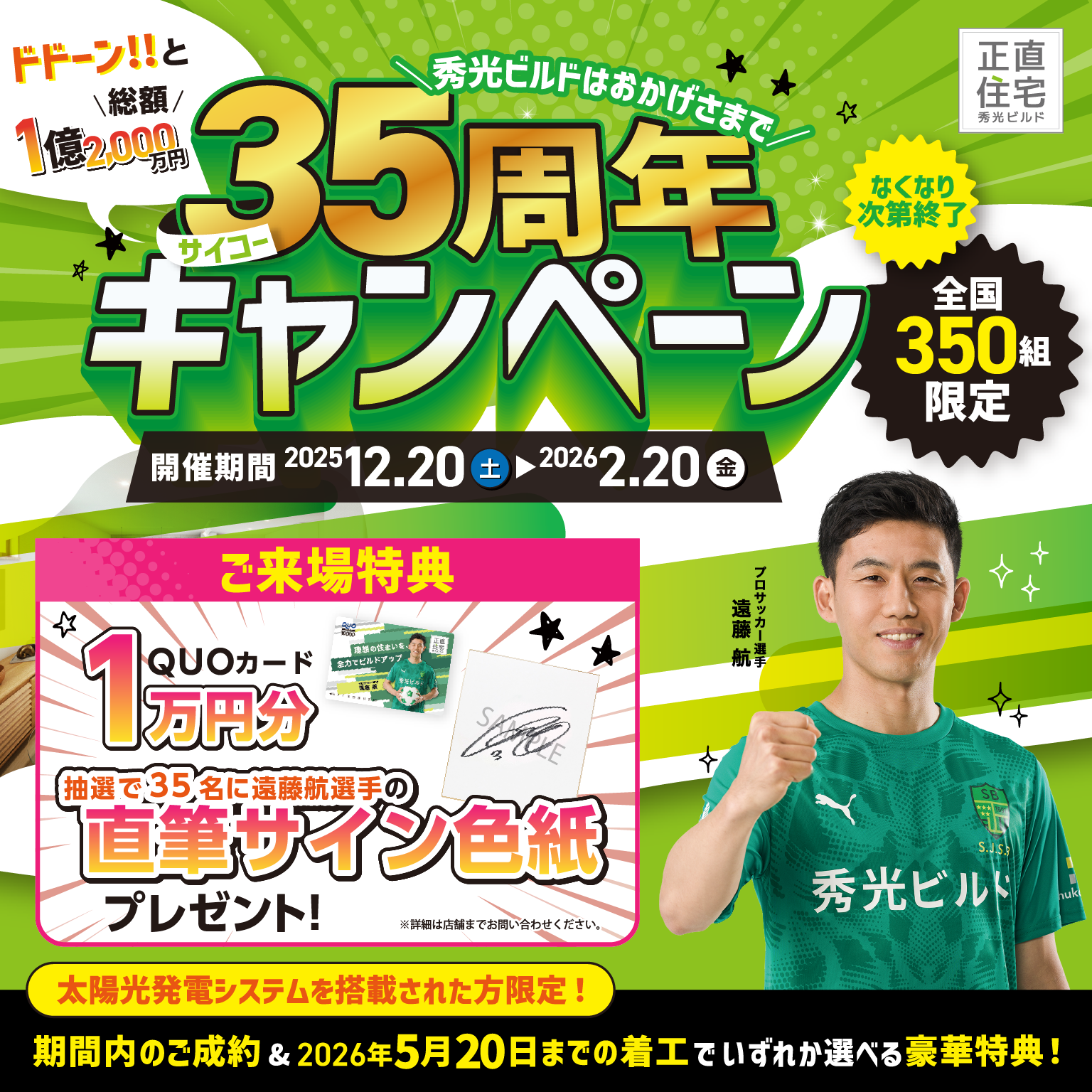 ドドーン!!と総額1億2000万円｜35周年（サイコー）キャンペーン